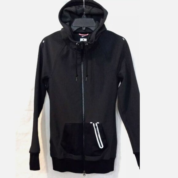 Nike Women’s Hoodie Jacket Small Black Ripple Woven Sportswear Essentials - Picture 2 of 13